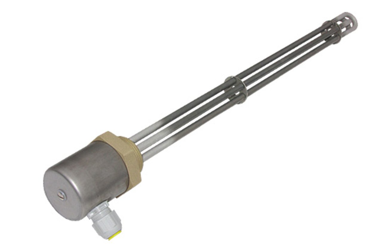 Screw plug immersion heater with connection box and without temperature control